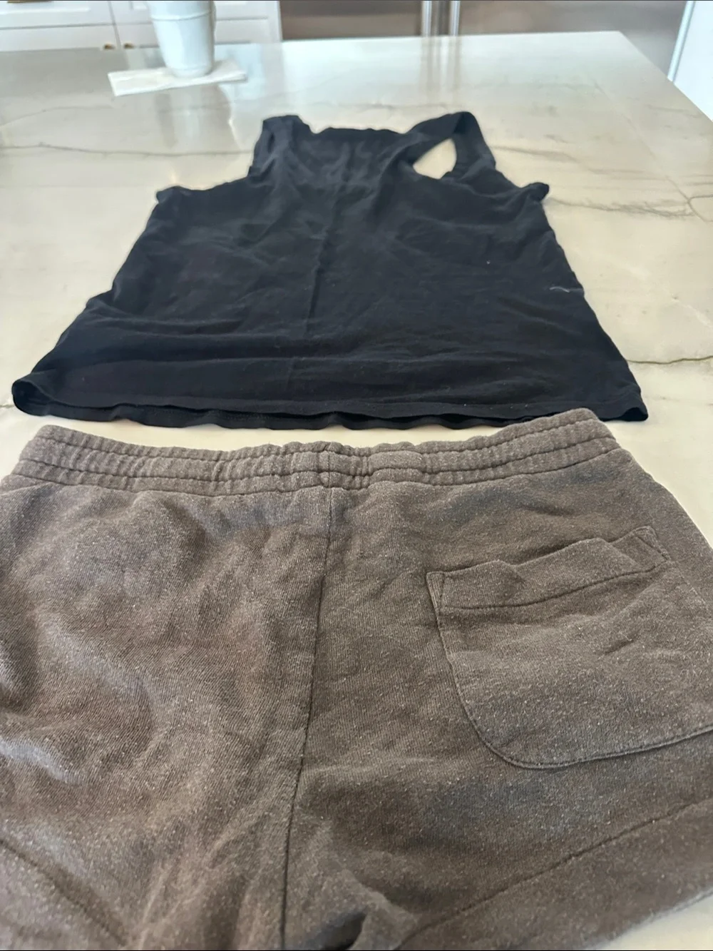 All Saints Black Tank Top with Gray Athletic Shorts Set
